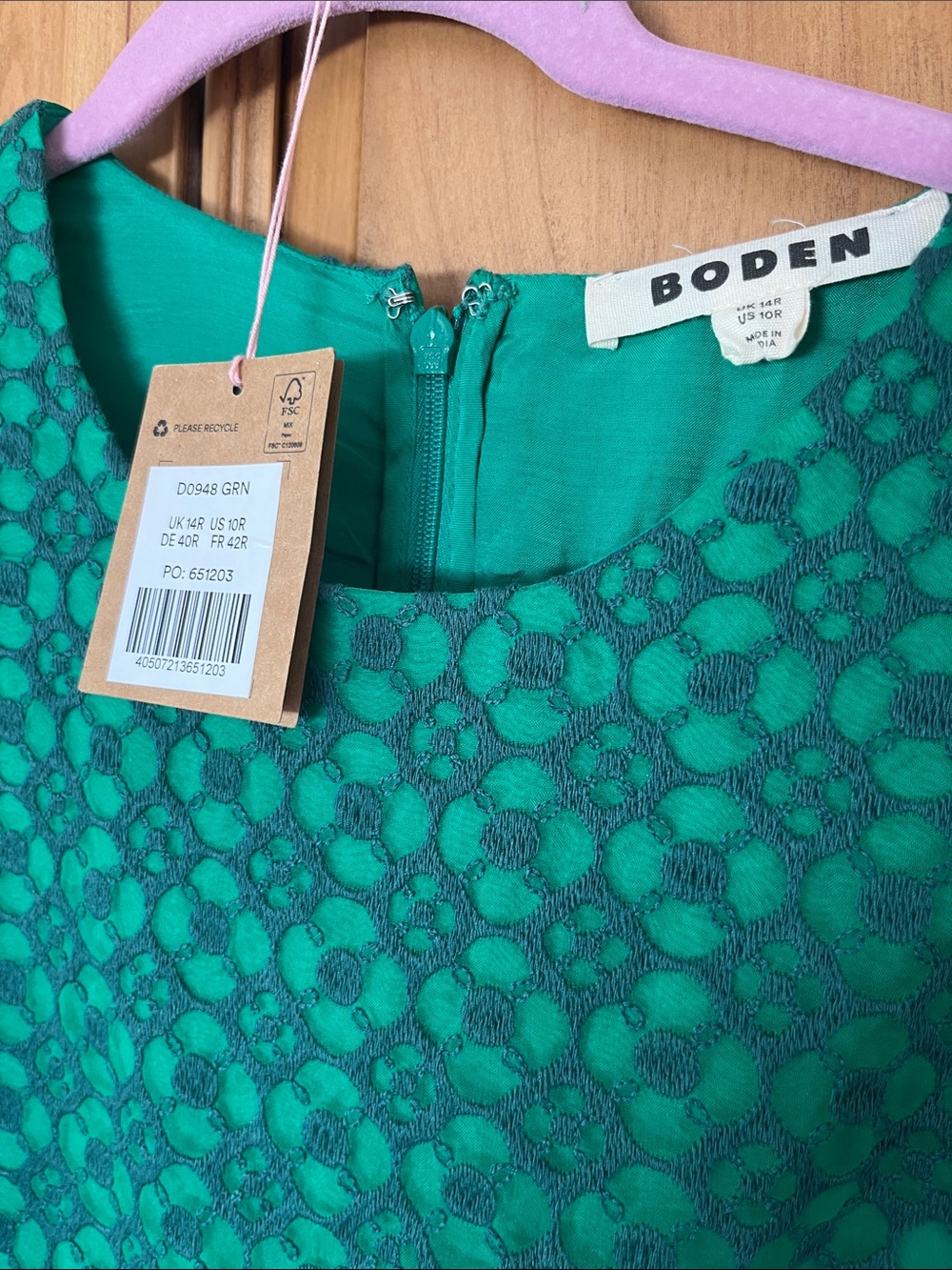 Boden Emerald Green Lace Midi Dress - Picture 2 of 3